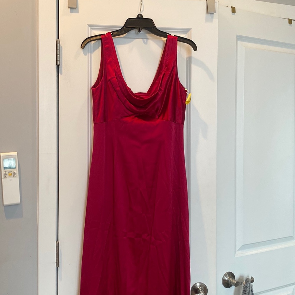 Tahari red floor length dress
